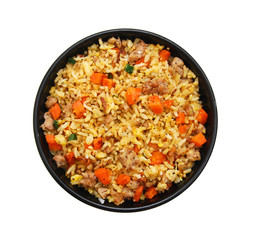 Fried Rice in bowl on white