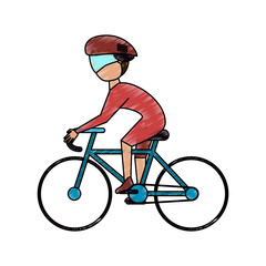 Naklejka premium Cyclist on race bike