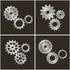Set of gears. Vector illustration.
