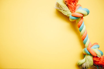 Colored rope bone dog toy