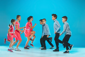 Fototapeta premium The kids dance school, ballet, hiphop, street, funky and modern dancers