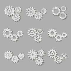 Set of gears. Vector illustration.