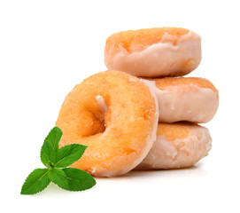 Sugary donut isolated on a white background