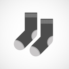 Sock icon in flat design. Vector illustration