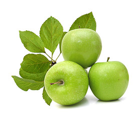 Green apples isolated on white background