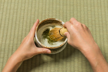 典型的な日本茶　green tea made in Japan