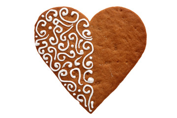 Sweet gingerbread heart with white icing for anyone thirsty for hot love.
