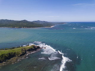 Aerial view of the north coast of the Dominican Republic near Puerto Plata.