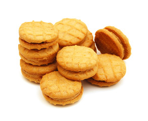 Cookies on white background