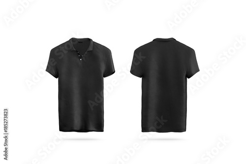 Download "Blank black polo shirt mock up isolated, front and back ...