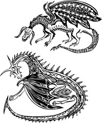Fototapeta premium Fabulous decorative dragons