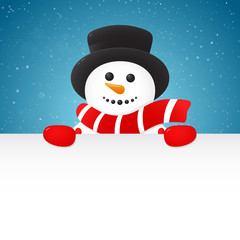 Snowman holiday a card with copyspace - Christmas decoration. Vector.
