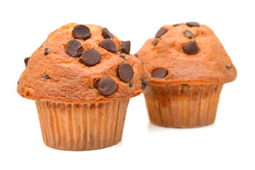 Muffins on white background