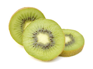 Fototapeta premium Slices of kiwi on a white