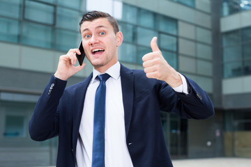 Fototapeta premium Director is happy after agreed about the successful transaction