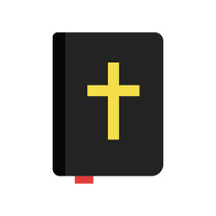 Fototapeta premium Holy Bible. Christian book of sacred texts. Religious literature. Religion traditions of Orthodox church. Icon in flat style. Isolated vector illustration