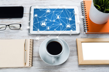 Naklejka premium Networking and social communication concepts.