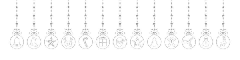 Christmas decoration with hand drawn elements. Vector.