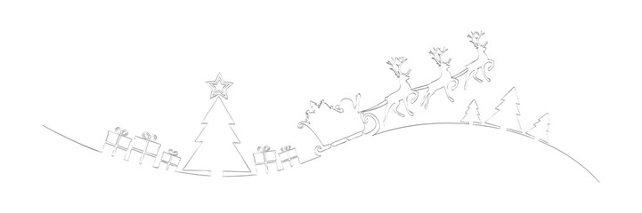 Hand drawn decoration with Santa Claus. Vector.