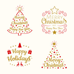 Beautiful Christmas wishes. Vector.
