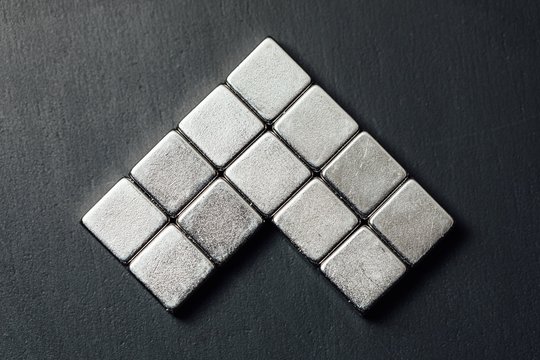 neodymium magnets squares, black background