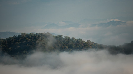 Fog on the mountain view point
