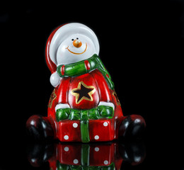 santa claus on a black background