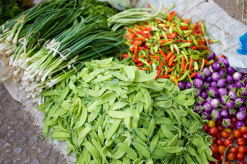 Lao fresh vegetables on market