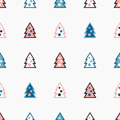 Vector seamless pattern of christmas trees