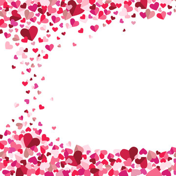 Valentines Day Tumbling Floating Hearts Vector Background 1