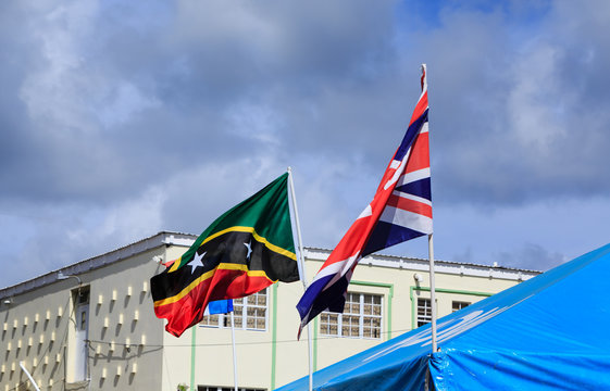 St Kitts and Briitsh Flags