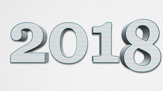New Year 2018 Replacing Old Year 2017 - 3D Paper Numbers - 4K Resolution Ultra HD
