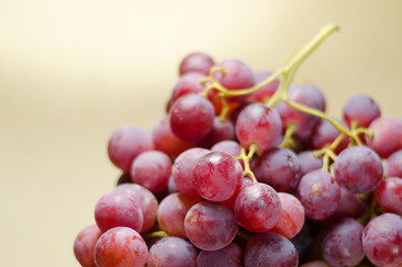 a bunch of white and red grapes