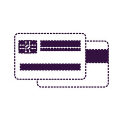 credit card both sides in purple dotted silhouette