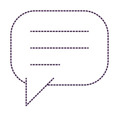 Fototapeta premium square dialogue speech and rounded with tail in purple dotted silhouette