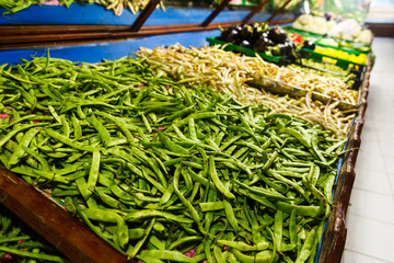 Shop bazaar fruits and vegetables. Set of Vegetables Beans