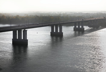 Obraz premium New bridge over Ob river in Barnaul. Altai Krai. Western Siberia. Russia