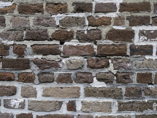 close up of old used red brick wall texture