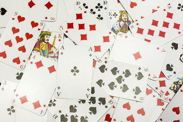 Playing cards as a background.