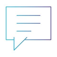 square dialogue speech with tail in degraded blue to purple color contour