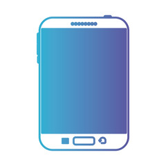 tablet tech device front view icon in degraded blue to purple color contour