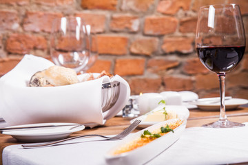 Crème brûlée served in a restaurant