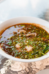 Lao minced pork red soup