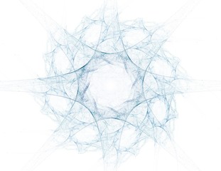 Particles of abstract fractal forms on the subject of nuclear physics science and graphic design. Geometry sacred.