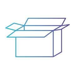 opened cardboard box icon in degraded blue to purple color contour