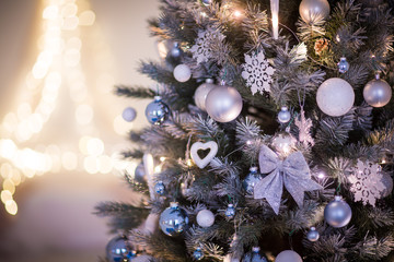 Christmas decorations, Christmas tree, gifts, new year