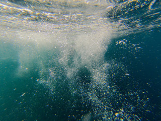 Meer, unter Wasser, tauchen, Luftblasen