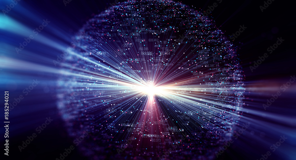 Poster Transfer and storage of data sets/Data transmission channel. Motion of digital data flow. Transferring of big data
