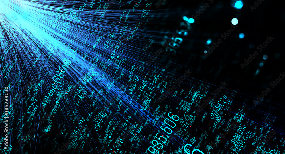 Poster Transfer and storage of data sets/Data transmission channel. Motion of digital data flow. Transferring of big data