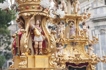 Fototapeta na wymiar candelora of the feast of santa agata in Catania in Sicily